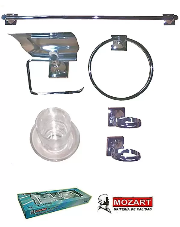 ACCESORIOS PARA BAÑO SET X 6 ACERO INOX - 7218