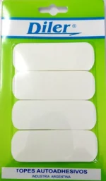 TOPE AUTOADHESIVO X 4 UNID. RECT. BLANCO - TRB4