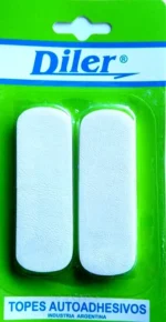 TOPE AUTOADHESIVO X 2 UNID. RECT. BLANCO - TRB