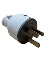 FICHA 220V MACHO 10A BLANCA Y NEGRA - D-8100