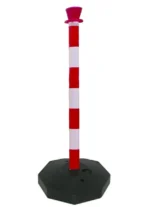 CADENA PLASTICA: POSTE ROJO/BLANCO 90CM C/BASE - 7221-R/W