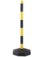 CADENA PLASTICA: POSTE AMAR/NEGRO 90CM C/BASE - 7221-Y/B