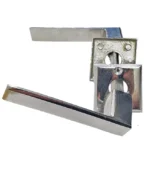 PICAPORTE BISELADO BRONCE PLATIL PERNO LARGO 7CM. ROSETA CUADRADA 47MM - 2233/3