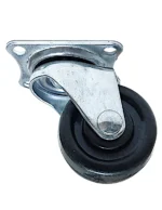 RUEDA GIRATORIA CON BASE PVC NEGRA .40MM - RUE-53