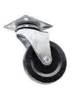 RUEDA GIRATORIA CON BASE PVC NEGRA .75MM - RUE-84