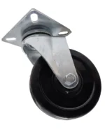 RUEDA GIRATORIA CON BASE PVC NEGRA 100MM - 1110