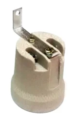 PORTALAMPARA DE PORCELANA C/ESCUADRA L E - 5593