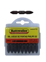 PUNTAS PHILLIPS DOBLE PH2 X 50 MM EN BLISTER X 10 - EVOL2715