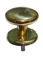 PICAPORTE POMO GIRATORIO CENTRADO LISO BRONCE PULIDO ROSETA ø 48 - 351156