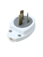 FICHA 220V MACHO 10A SALIDA LATERAL BLANCA - ELECFI030