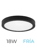 LUMINARIA LED MARCO NEGRO DE SOBREPONER 18w FRIA REDONDA - 7722