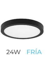 LUMINARIA LED MARCO NEGRO DE SOBREPONER 24w FRIA REDONDA - 7724