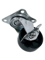 RUEDA NEGRA BASE GRIATORIA 50mm CON FRENO - RUE-85