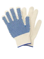 GUANTE MOTEADO 1 CARA BLANCO 3 HILOS NORMALIZADO NACIONAL. -