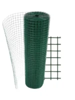 MALLA SOLDADA FORRADA PVC VERDE 13mm x 13mm ESPESOR 0,9mm ROLLO DE 1m x 20m - EVOL6650