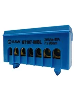BORNERA DE CONEXION UNIPOLAR 7 TOMAS CELESTE - BT107-80BL