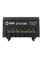 BORNERA DE CONEXION UNIPOLAR 7 TOMAS NEGRA - BT107-80B