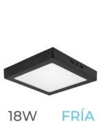 LUMINARIA LED MARCO NEGRO DE SOBREPONER 18w FRIA CUADRADA - 7730