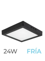 LUMINARIA LED MARCO NEGRO DE SOBREPONER 24w FRIA CUADRADA - 7732