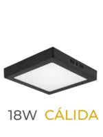 LUMINARIA LED MARCO NEGRO DE SOBREPONER 18w CALIDA CUADRADA - 7731