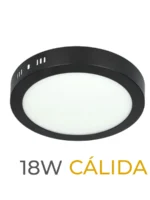 LUMINARIA LED MARCO NEGRO DE SOBREPONER 18w CALIDA REDONDA - 7723
