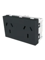 LLAVE EMBUTIR JELUZ PLATINUM TOMA DOBLE 10A NEGRO - 80028