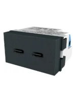 LLAVE EMBUTIR JELUZ PLATINUM TOMA USB DOBLE TIPO C NEGRO - 80546