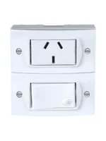 LLAVE EXTERIOR JELUZ 1 INTERRUPTOR + 1 TOMA BLANCO - 50418/2