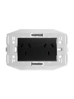 LLAVE EMBUTIR KALOP TOMA 10A DOBLE NEGRO (INCLUYE BASTIDOR) - KS40252