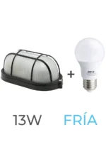 TORTUGA OVALADA NEGRA ALUMINIO + LAMPARA 13W FRIA SICA - 630303