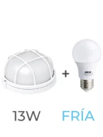 TORTUGA REDONDA BLANCA ALUMINIO + LAMPARA 13W FRIA SICA - 630311