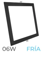 LUMINARIA LED MARCO NEGRO EMBUTIR 06W FRIA CUADRADA - 7710