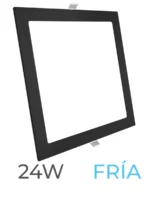 LUMINARIA LED MARCO NEGRO EMBUTIR 24W FRIA CUADRADA - 7716