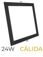 LUMINARIA LED MARCO NEGRO EMBUTIR 24W CALIDA CUADRADA - 7717
