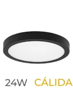 LUMINARIA LED MARCO NEGRO DE SOBREPONER  24W CALIDA REDONDA - 7725