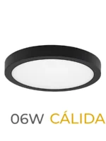 LUMINARIA LED MARCO NEGRO DE SOBREPONER  06W CALIDA REDONDA - 7719