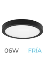 LUMINARIA LED MARCO NEGRO DE SOBREPONER  06W FRIA REDONDA - 7718