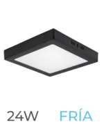 LUMINARIA LED MARCO NEGRO DE SOBREPONER  12W FRIA CUADRADA - 7728