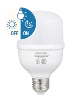 LAMPARA LED CON FOTOCONTROL 20W E27 FRIA CANDELA - 8014