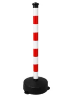 CADENA PLASTICA: POSTE ROJO/BLANCO 90CM C/BASE - 03046035002