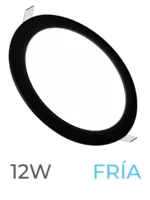 LUMINARIA LED MARCO NEGRO EMBUTIR 12W FRIA REDONDA - 7704