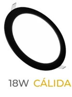 LUMINARIA LED MARCO NEGRO EMBUTIR 18W CALIDA REDONDA - 7707