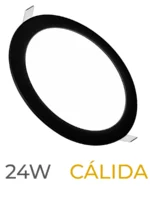 LUMINARIA LED MARCO NEGRO EMBUTIR 24W CALIDA REDONDA - 7709