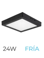 LUMINARIA LED MARCO NEGRO DE SOBREPONER 24w FRIA CUADRADA - 7732