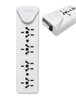 MULTIPLE EXTERIOR 4 TOMAS BL C/LLAVE TOP - J-1199