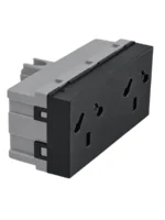 LLAVE EMBUTIR JELUZ PLATINUM TOMA DOBLE 10A NEGRO BINORMA - 80028