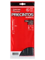 PRECINTO PLASTICO 250mm x 4,8mm x 100 Un. NEGRO TACSA - PTFL4-250-46
